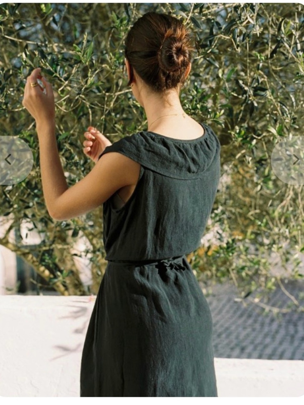 Harly Jae Etoile Dress Black Button-Front Midi Dress with Ruffled Collar - Picture 3 of 15